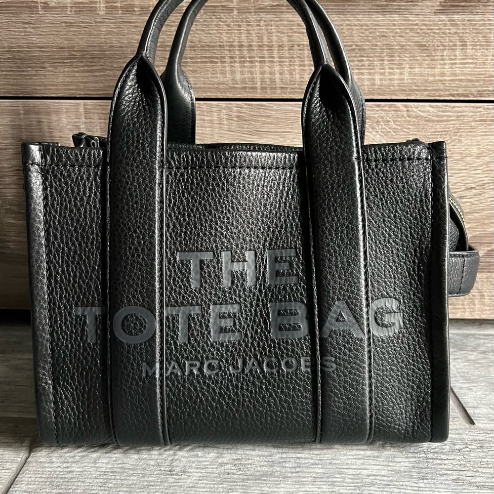 Marc Jacobs Black Leather Tote Bag